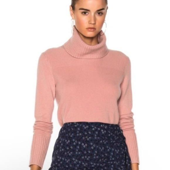 VERONICA BEARD | ASA 100% Cashmere Turtleneck sweater Pink Sz XS - Picture 1 of 8